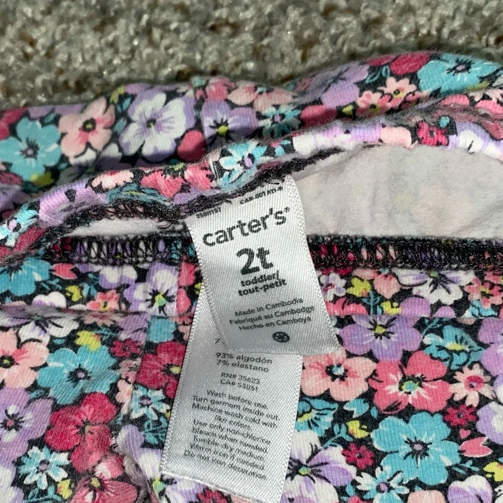 Carter’s Floral Kids Leggings - Pink and Lavender Girls 2T